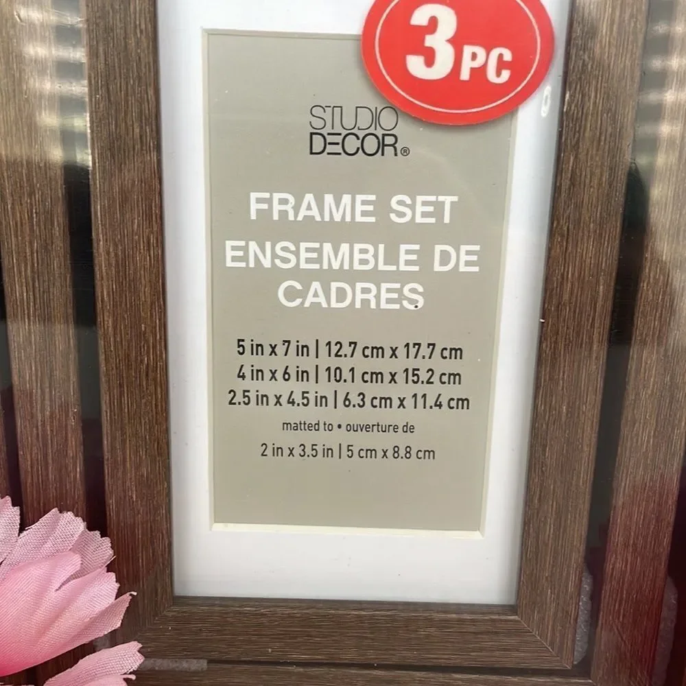 ‎3 Piece Matted Frame Set in Woodtone